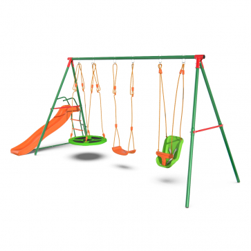 Детский комплекс DFC MULTIPLAY качели: верёвочные, для малышей, гнездо; горка - 1